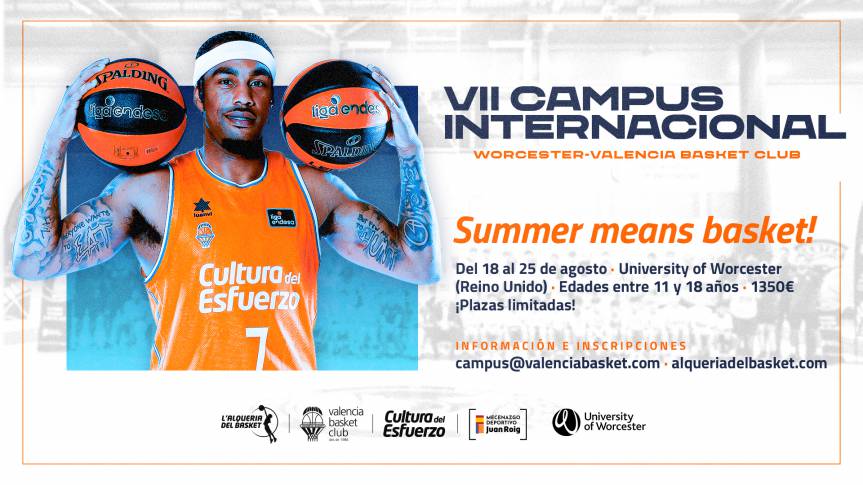 7ª edició del Campus Internacional de Valencia Basket i University of Worcester al Regne Unit
