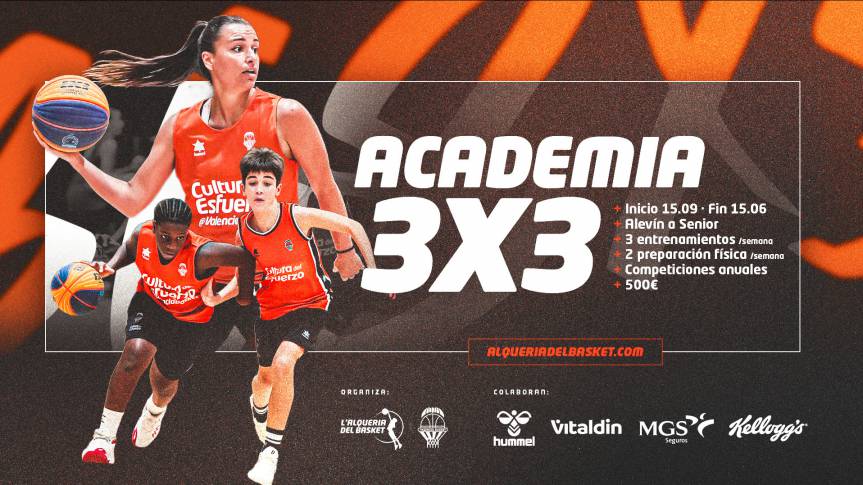 Únete a la Academia 3x3 de Valencia Basket la próxima temporada
