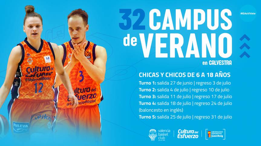 Arriba la 32a edició del Campus d'estiu del Valencia Basket