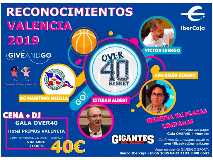 Víctor Luengo y Esteban Albert, homenajeados en el Over40 Basket