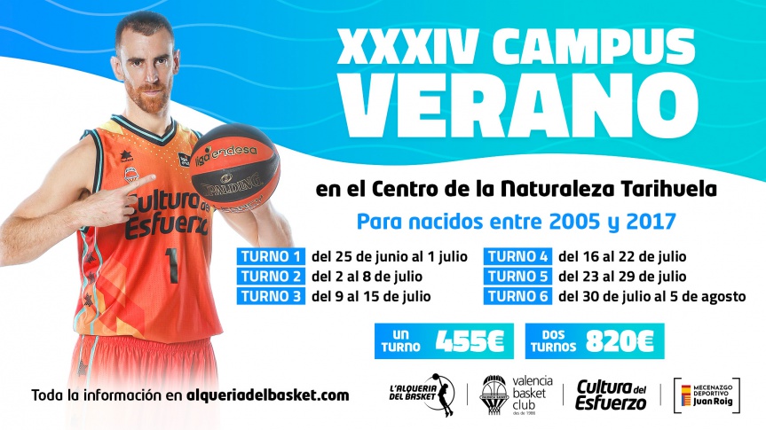 Llega el 34º Campus de Verano del Valencia Basket en Tarihuela