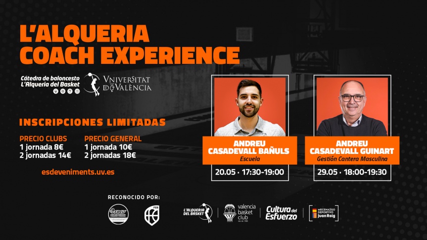 L’Alqueria del Basket acoge dos nuevas entregas de Coach Experience este mayo