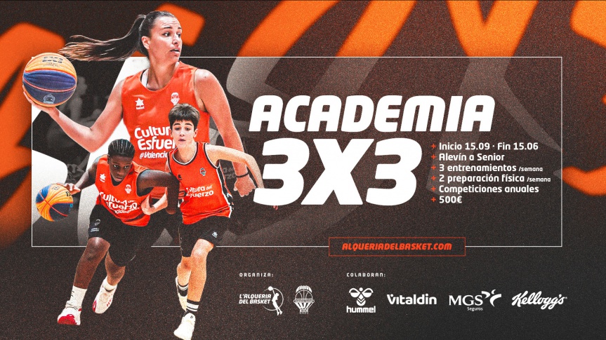 Únete a la Academia 3x3 de Valencia Basket la próxima temporada