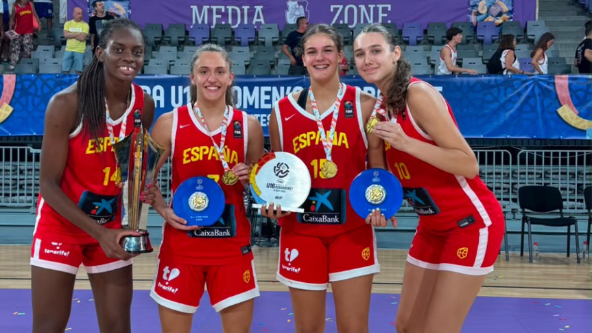 Reynal, Alonso, Owie y Lishchuk, campeonas del Eurobasket U16F