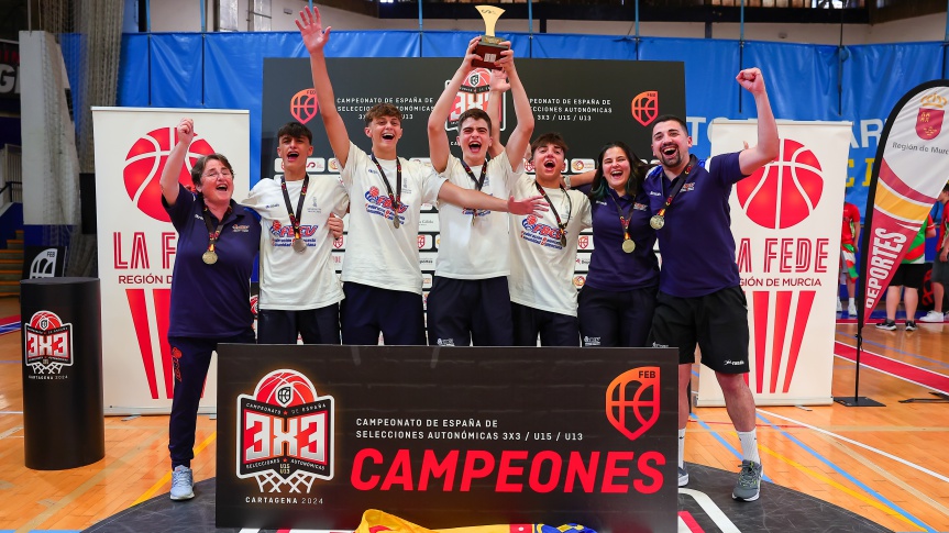 Dos campeones y tres subcampeonas de España U15 3x3 con la selección valenciana