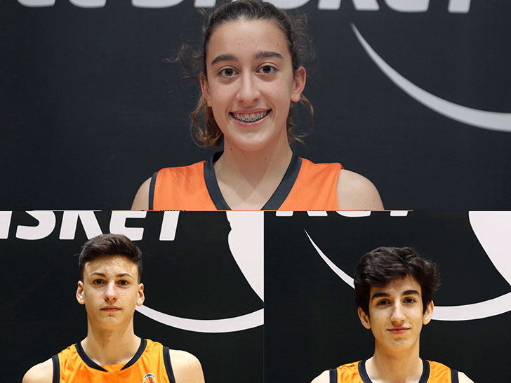 Tres jugadores de L’Alqueria del Basket, con la selección española